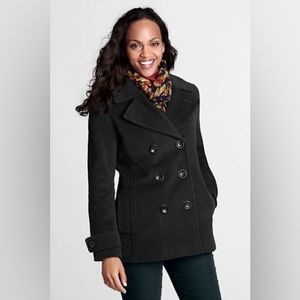 Lands’ End Wool Cashmere blend Pea Coat